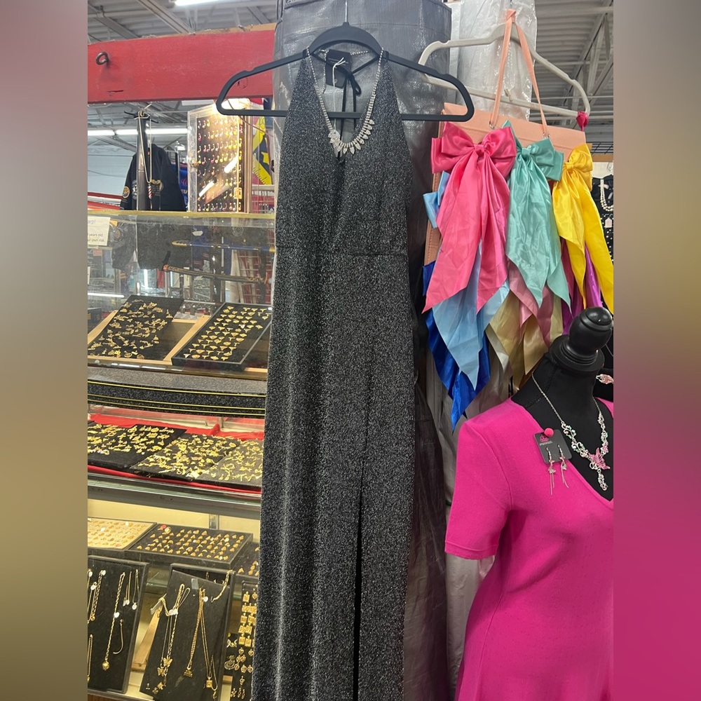 Fashion Nova Black Maxi Dress with Shimmer